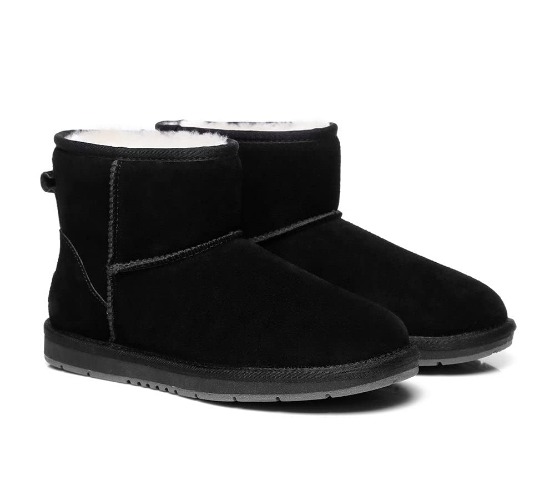 UGG AUSTRALIAN SHEPHERD Australian Wool Classic Mini Suede Unisex Ankle Boots - 13 US Women/11.5 US Men - Black