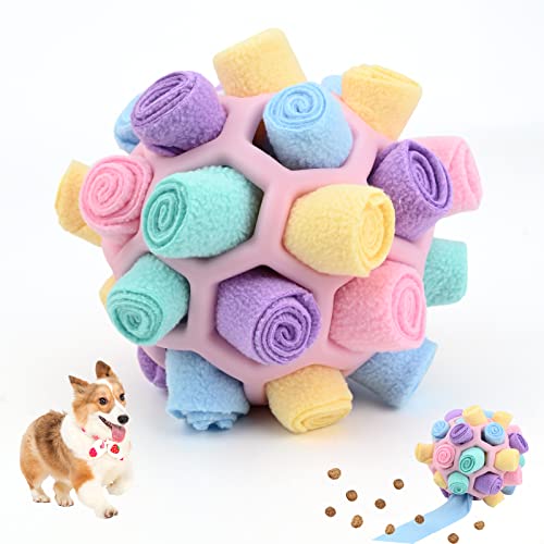 Snuffle Mat for Dogs,Interactive Dog Toys Ball,Dog Puzzle Toy,Dog Feeding Mats,Foraging Mat,Snuffle Ball for Dogs Sniffing Mat,Natural Foraging Skill,Dog Stimulation Toy for Small Medium Dog Pets,Pink - Pink