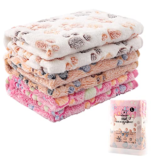 MIWOPET 3 Pack Cat and Dog Blanket Soft & Warm Fleece Flannel Pet Blanket, Great Pet Throw for Puppy, Small Dog, Medium Dog & Large Dog (Large) - large (40"*30")