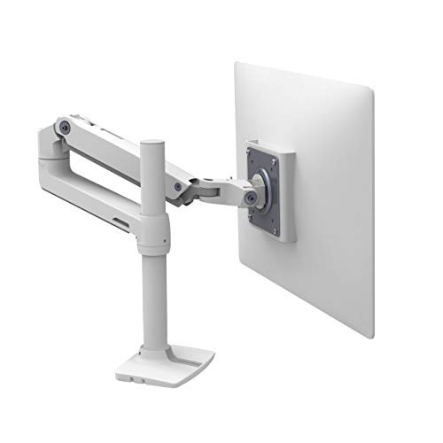 Ergotron – LX Premium Monitor Arm, Single Monitor Desk Mount – fits Flat Curved Ultrawide Computer Monitors up to 34 Inches, 7 to 25 lbs, VESA 75x75mm or 100x100mm – Tall Pole, White - White - 13 Inch Pole