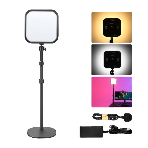 Godox ES30 Kit2, Desktop Key Light mit ausziehbarem Tischständer, CRI 96 TLCI 97, 0–100 % Helligkeit und 2800–6500 K Farbtemperatur, APP-Steuerung, Soft Light Panel für Streaming, Zoom Calls, YouTube