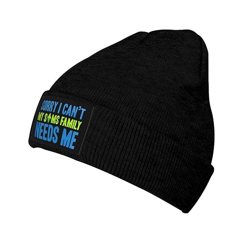 Sorry I Can't My Sims Family Needs Me,Warm and Cozy Winter Beanie Hat Perfect for Cold Weather Outdoor Activities - One Size - Black