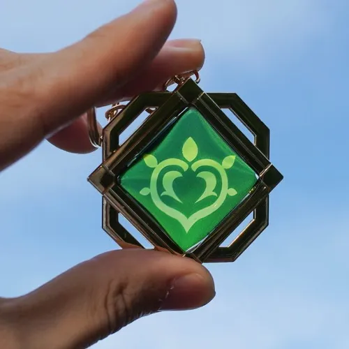 Genshin Impact Visions Transparent Glass Keychain Dendro Liyue | GenshinBox