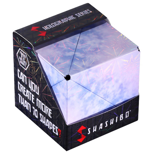 SHASHIBO Shape Shifting Box - Award-Winning, Patented Fidget Cube w/ 36 Rare Earth Magnets - Extraordinary 3D Fidget Cube Toy Transforms Into Over 70 Shapes (Holographic - Polar) - Polar 1