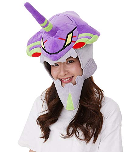 SAZAC Kigurumi Hat - Evangelion Unit-01 - Eva-01 - Cozy Costume Beanie Cap - Adult Size Purple