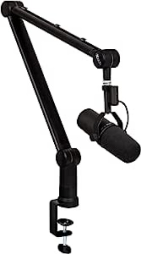 IXTECH Boom Arm - Adjustable 360° Rotatable Microphone Arm - Sturdy Stainless Steel Mic Arm Desk, Table Stand - Foldable Scissor Arm - Stable Microphone Mount Arms for Radio Studio, Podcast, Gaming