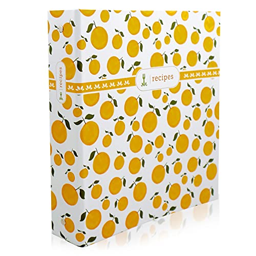 Cookbook Recipe Binder/Organizer, Fruit Pattern 3-Ring Binder to Hold All Your Recipes and Recipe Cards, 6 Tabbed Divider Sections, 50 Matching Recipe Cards Included - Fruit Pattern