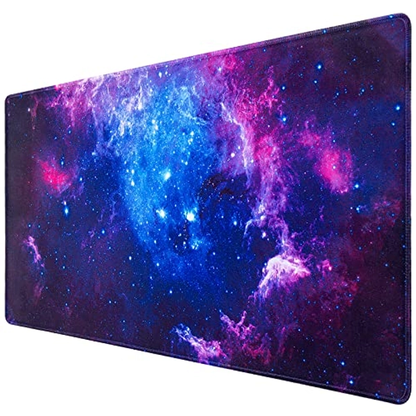 Canjoy Gaming Mouse Pad, Large Mouse Pad for Desk, 31.5x15.7inch Mouse Pad for Home Office Gaming Work-Blue Galaxy
