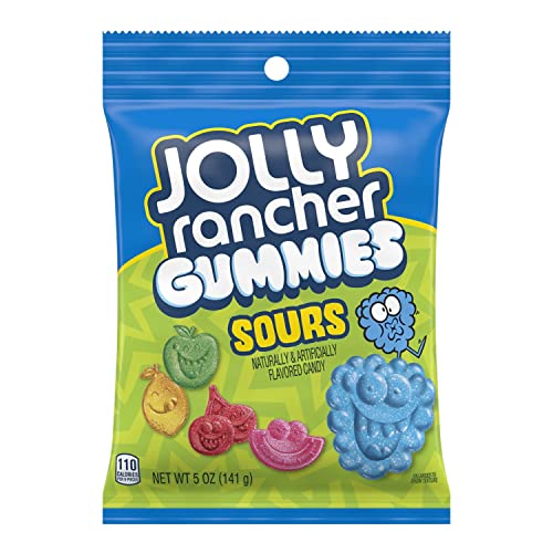 JOLLY RANCHER Sours Assorted Fruit Flavored Gummies Candy, Movie Snack, 5 oz Bag - Sours