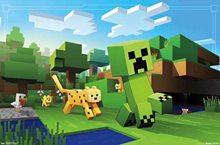 Trends International Minecraft Ocelot Chase Wall Poster 22.375" x 34" - 22.375" x 34" - Unframed Version