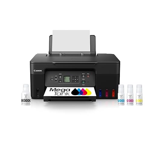Canon MegaTank G3270 All-in-One Wireless Inkjet Printer. for Home Use, Print, Scan and Copy, Black - Black - Canon G3270 Printer (BK) - Backlit LCD Screen