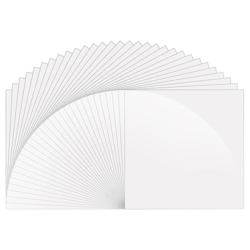 Huaxing Glossy White Permanent Vinyl for Cricut, Adhesive Vinyl Sheets (30 Pack; 12” x 12”) Permanent Vinyl Bundle for Silhouette, Cameo Cutters, Signs, Scrapbooking, Craft Die Cutters - Glossy White