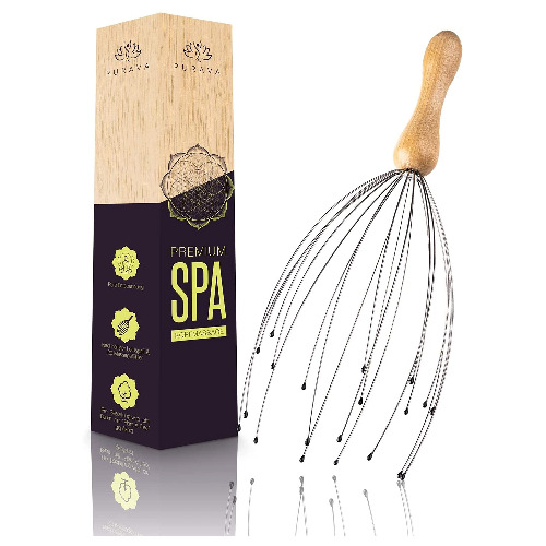 Head Massagers Metal ( 1 + 2 packs) (Lot de 1, Poignée en Bois)