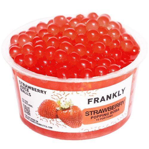 Popping Boba FRANKLY - Pour le Bubble Tea, les yaourts, les gâteaux et les desserts. (Fraise, 450g)