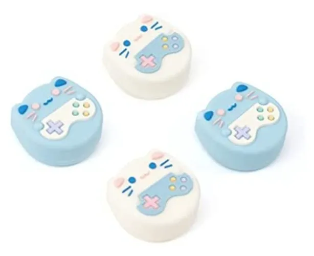 GeekShare Cute Animal Theme Thumb Grip Caps,Compatible with Nintendo Switch/ OLED / Switch Lite, Soft Silicone Joystick Cover,4PCS -- Gaming Cat [video game]