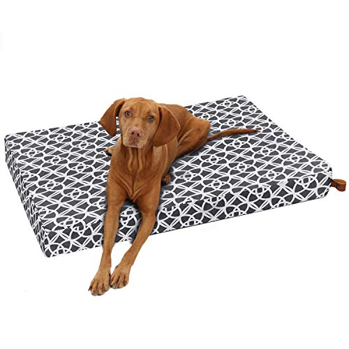 Tempcore Large Dog Bed (M/L/XL) for Small, Medium, Large Dogs Up to 50/80/110lbs -Waterproof Dog Bed with Removable Washable Cover - Orthopedic Egg Crate Foam Water Resistant Pet Mat / Grey-Polyline