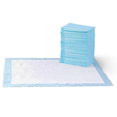 Amazon Basics Dog and Puppy Pee Pads with 5-Layer Leak-Proof Design and Quick-Dry Surface for Potty Training, X-Large, 28 x 34 Inch - Pack of 40, Blue & White - Unscented - X-Large (40 Count)