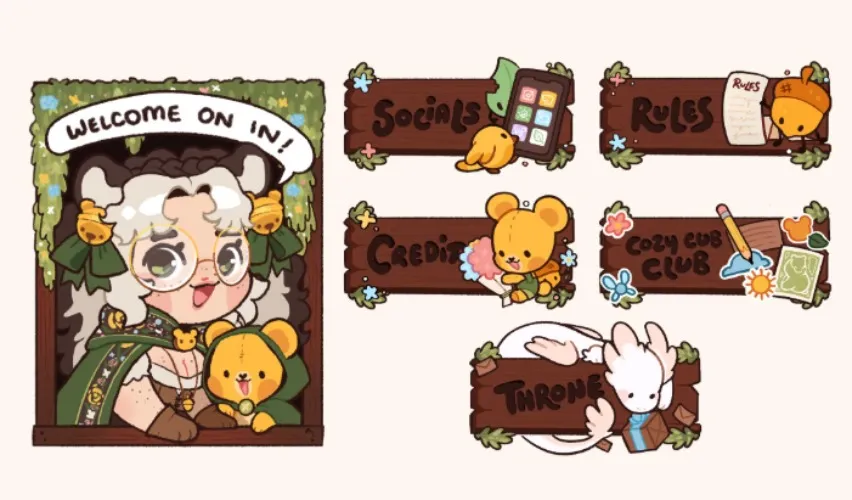 Illustrated Twitch Panels 5+