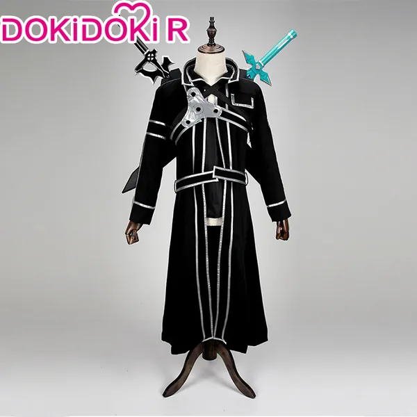 DokiDoki-R Anime Sword Art Online Cosplay Kirigaya Kazuto Cosplay Costume/Wig/Shoes | M