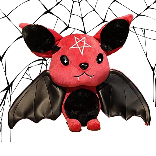 LOVOICE Weicher Fledermausplüsch,Crazy Bat Plüsch Stofftier - Niedliches Pentagramm-Mond-Plüschtier-Puppe für Baby-Kind-Mädchen-Geburtstagsfeierbevorzugungen - Red Large