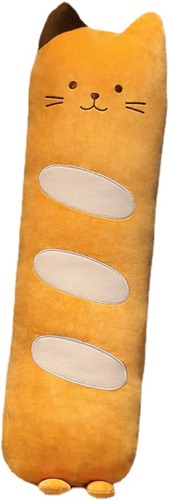 Shownicer Plushies, Kawaii Cat Plush Pillow, Plush Bread, Kitten Stuffed Animals Soft Toy, Long Cat Plush, Cuddly Toy, Fluffy Cuddle Cushion Bed Sofa Chair, Hugging Pillow Gift for Kids Girls Boys