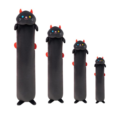 Black Long Cat Soft Plush Body Pillow Kitten Pillow Cuddly Stuffed Cute Plush Doll Gift for Girlfriend Kids Toys ，Kawaii Soft Plushies（43.3inch/110cm）