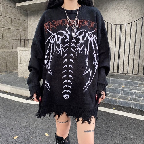 'Femme Fatale' Grunge Pullover Sweater 