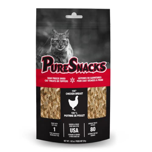 Puresnacks Chicken Breast Freeze-Dried Treats For Cats, 1.02Oz / 29G | Value Size - 1.02 Ounce (Pack of 1)