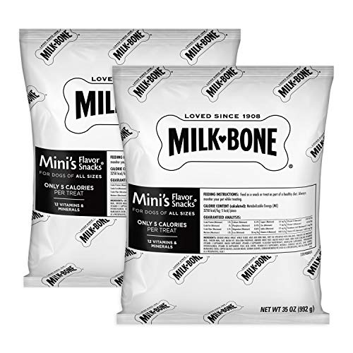 Milk-Bone Flavor Snacks Mini Dog Biscuits Refill Packs, Flavored Crunchy Dog Treats, 35 Ounce (Pack of 2) - Mini - 35 Ounce (Pack of 2)