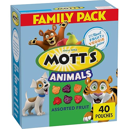 Mott's Fruit Flavored Snacks, Animals Assorted Fruit, Gluten Free, 40 ct - Variety - 40 Count (Pack of 1)