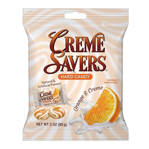 Creme Savers Orange and Creme Hard Candy | The Taste of Fresh Orange Swirled in Rich Cream | The Original Classic Creme Savers Brought To You By Iconic Candy | 3oz Bag - Orange and Creme - 3oz Bag
