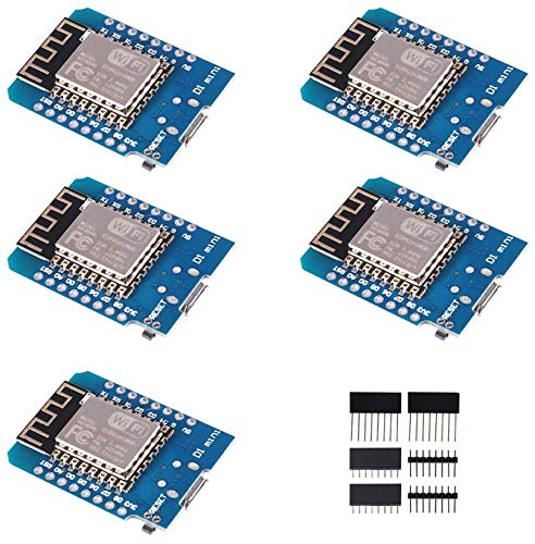 ACEIRMC 5pcs ESP8266 ESP-12 ESP-12F NodeMcu Mini D1 Module WeMos Lua 4M Bytes WLAN WiFi Internet Development Board Base