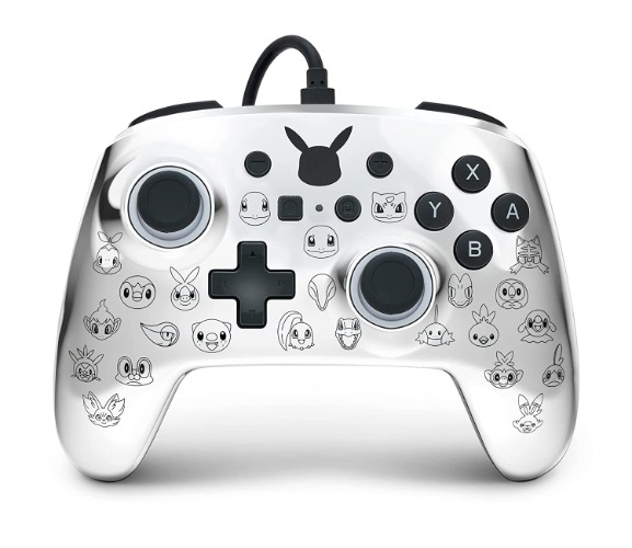 PowerA Enhanced Wired Controller for Nintendo Switch - Pikachu Black & Silver - Pikachu Black & Silver