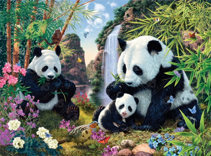 Panda Valley | 34.6" x 25.6″ (88cm x 65cm) / Square with 62 Colors including 3 ABs / 90,039
