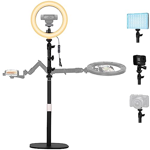 Webcam-Halterung mit Ringlicht, 26cm LED-Licht Tisch Halterung kompatibel mit Logitech C920s C922x C930e C615 Brio C925e Streamcam und Smartphone