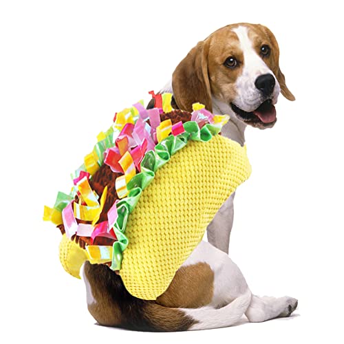 Taco Dog Costume - Halloween Pet Costume, Funny Halloween Hamburger Dog Costume Cute Dog Cosplay Fashion Dress for Small Medium Large Dogs Special Events Photo Props Accessories - XL: Neck 18-25", Chest 23-28", Length 12.99"