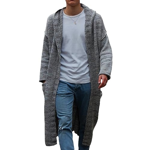 Long Casual Knitted Hooded Cardigan Sweater