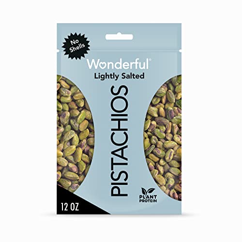 Wonderful Pistachios, No Shells, Lightly Salted Nuts, 12oz Resealable Bag - Salted - 12 Ounce (Pack of 1)