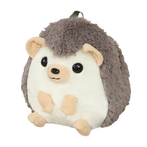 Adorable Kawaii Hedgehog Plush Bag/Backpack (12.5in/32cm) - Brown