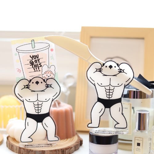 Buff Lakko Memo Note Holder Acrylic Standee