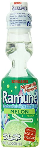 Sangaria Ramune Melon, 6.76 Fluid Ounce (Pack of 6) - Melon - 6.76 Fl Oz (Pack of 6)