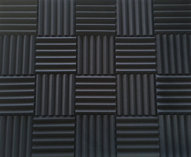 2 Inch Acoustic Foam Wedge Style Panels - 13 Color Options - 24x48x2" 6 Pack / Charcoal