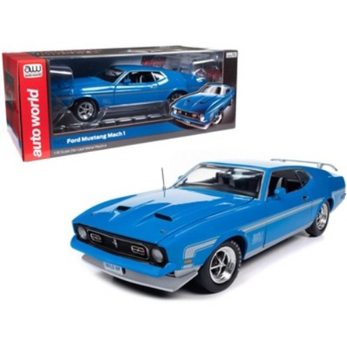 1972 Ford Mustang Mach 1 Grabber Blue 1/18 Scale Diecast Model