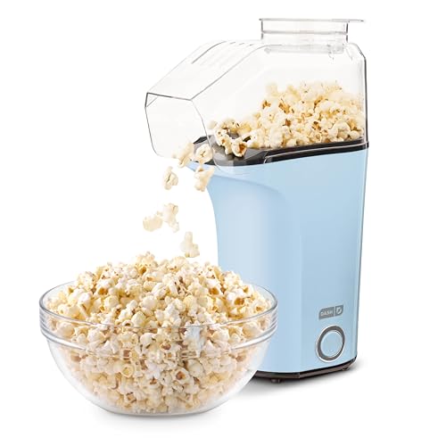 DASH Hot Air Popcorn Popper Maker with Measuring Cup to Portion Popping Corn Kernels + Melt Butter, 16 Cups - Dream Blue - 16 cups - Dream Blue