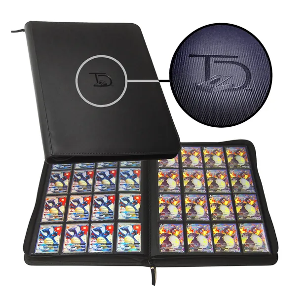 TopDeck 1000 Card Portfolio | 16 Pocket Trading Cards Album | Long Term Storage Binder |Side Load Sleeves | Pokemon/MTG/Yugioh/TCG Folder | Trading & Sports Holder | TCG Binder (Black) - Black