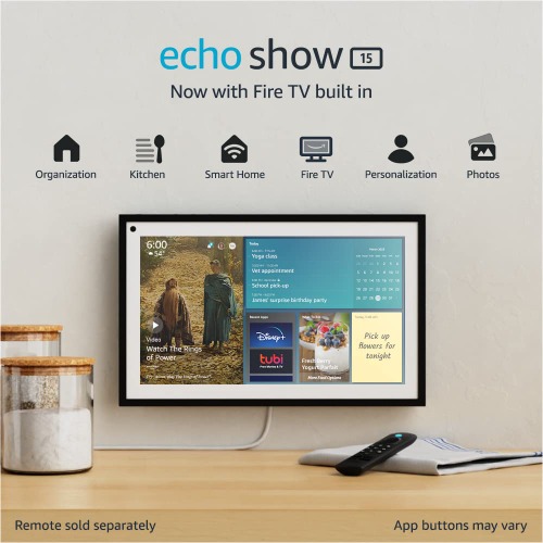Echo Show 15 | Full HD 15.6" smart display with Alexa and Fire TV built in | Remote not included