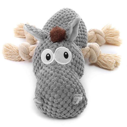 Sedioso Dog Toys, Dog Plush Toy for Large Breed, Cute Squeaky Dog Toys with Crinkle Paper, Dog Chew Toys for Puppy, Small, Middle, Big Dogs (Donkey(Grey)) - Donkey(Grey)
