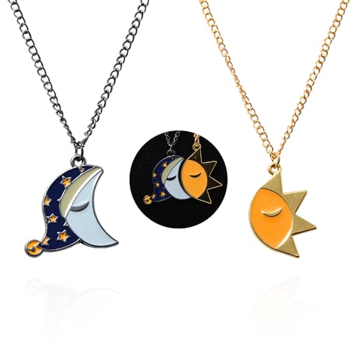 SONGCHANGJEWELRY FNAF Moon and Sun Necklace - Freddy Chica Bonnie Foxy Merch - FNAF Cosplay for Man Woman Fans - FNAF necklace 02
