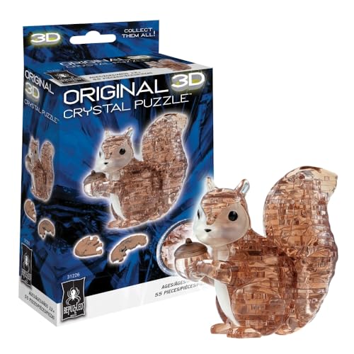 BePuzzled | Squirrel Original 3D Crystal Puzzle, Ages 12 and Up - 3D Crystal Puzzle - Squirrel