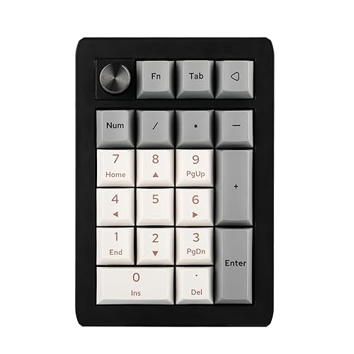 EPOMAKER EK21 VIA Gasket Number Pad, Bluetooth 5.0/2.4ghz/Wired Hot Swappable Numpad, with Poron Foam, Aluminum Alloy Knob, 1000mAh Battery, Programmable for Win/Mac/Gaming (Epomaker Flamingo Switch) - Epomaker Flamingo Switch